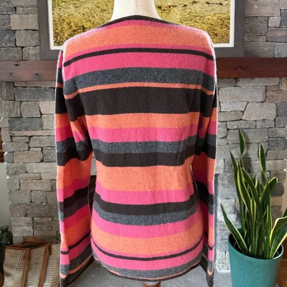 Garnet Hill Cashmere Striped Sweater - Picture 2 of 9